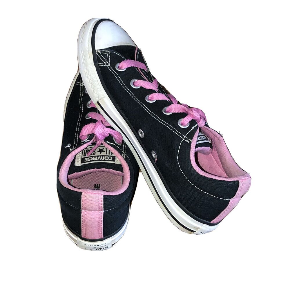 Converse- All Star- Black‎ -Pink Canvas Shoes -Womens Size 6 -Junior 4
